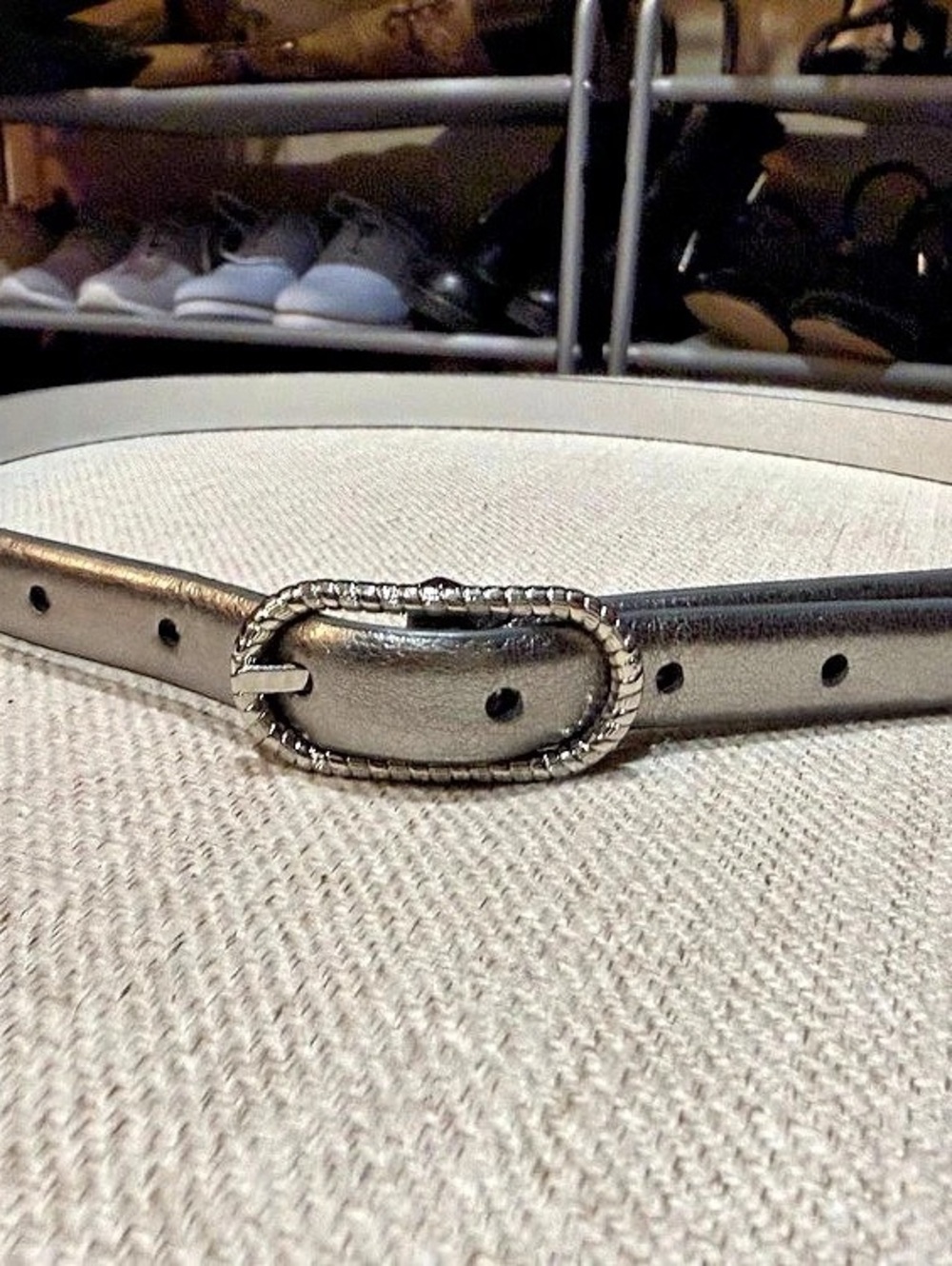 Metallic silver Belt Like New